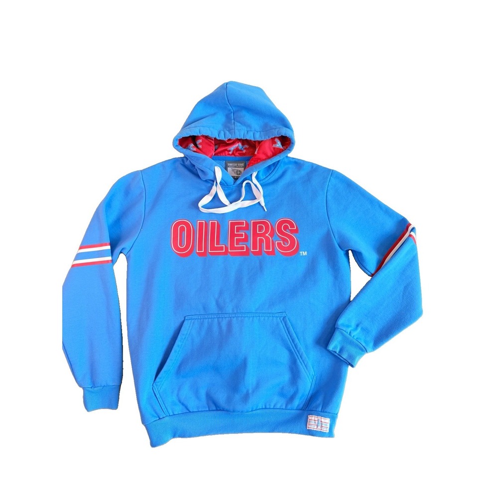 Tennessee Titans Oilers Blue Hoodie Sweatshirt Official Gear Mens Sz Large NFL